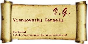 Visnyovszky Gergely névjegykártya